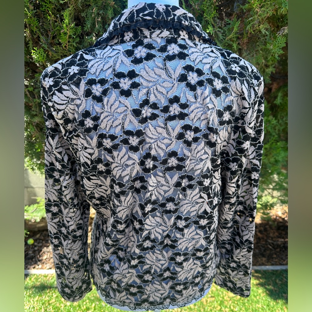 Women’s Ki Meng 100% Cotton Floral Lace Button-Up Blazer/ Jacket - Picture 5 of 9